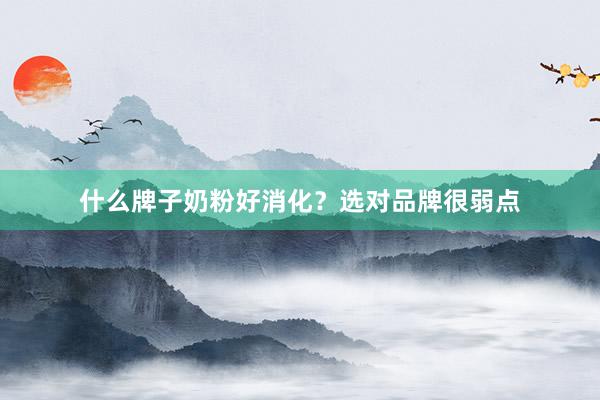 什么牌子奶粉好消化？选对品牌很弱点